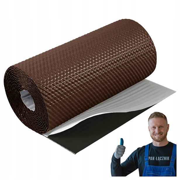 Komínová páska Dekarska hliníková 3D 290 mm RAL8017 Hnědá 5 m