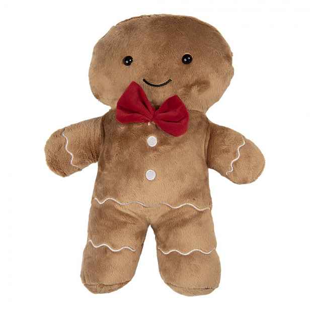 Dekorativní hnědý polštář perníček Gingerbread - 20*5*35 cm Clayre & Eef