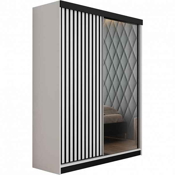 Kier Furniture POSUVNÁ ŠATNÍ SKŘÍŇ MALANI - Bílá 138x205x59 cm