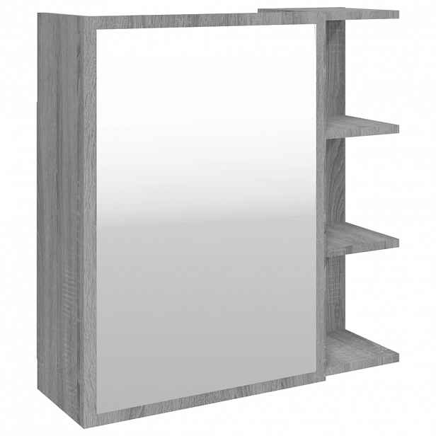 vidaXL Koupelnová zrcadlová skříň šedá sonoma 62,5x20,5x64 cm kompozit