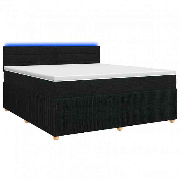 vidaXL Postel boxspring s matrací s čelo Černá 140 x 200 cm Textil