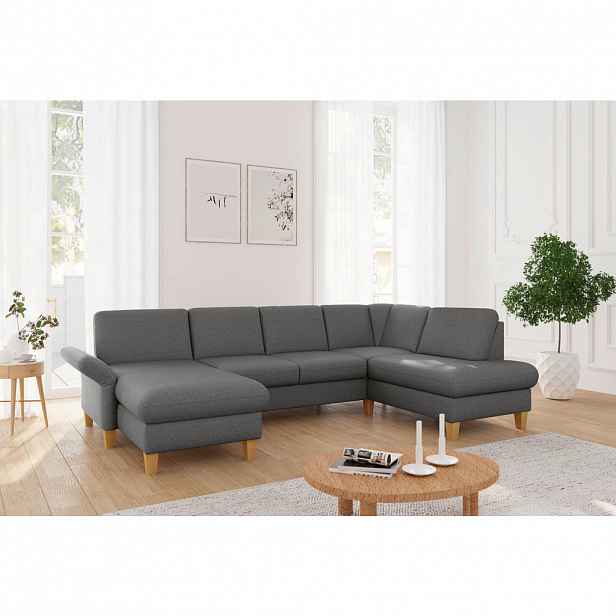 Sit & More SEDACÍ SOUPRAVA, textil, tmavě šedá