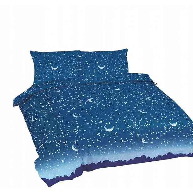 Povlečení 220x200 Hvězdy měsíc modré Univers