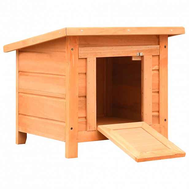 vidaXL Domeček pro kočky 50 x 46 x 43,5 cm masivní borovice a jedle