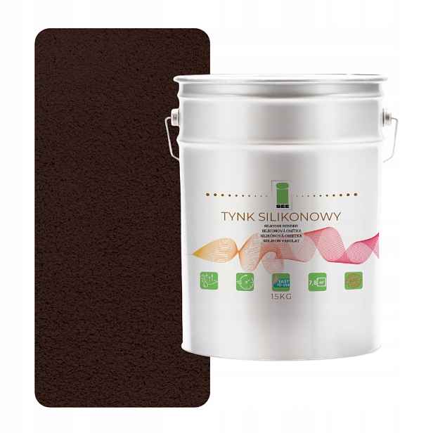 Silikonová Omítka 8017 Fasádní Vnější Hnědá Čokoládová 1.0 MM 15 Kg