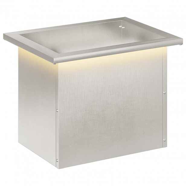 vidaXL Zahradní truhlík s LED osvětlením Stříbrná 30 × 40 × 30 cm