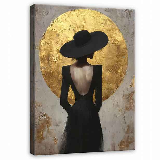 Wallarena NÁSTĚNNÉ DÍLO Žena Klobouk Abstraktní Loft 60x40