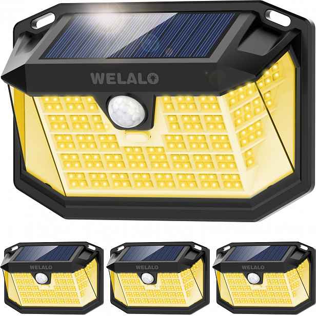 Welalo Solární lampy s Led pohybovým senzorem IP65 Vodotěsné Set 4ks