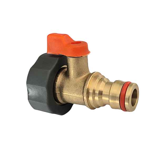 2x Přípojka na kohoutek Brass Soft Gw 3/4" s ventilem a výstupem na rychlospojku