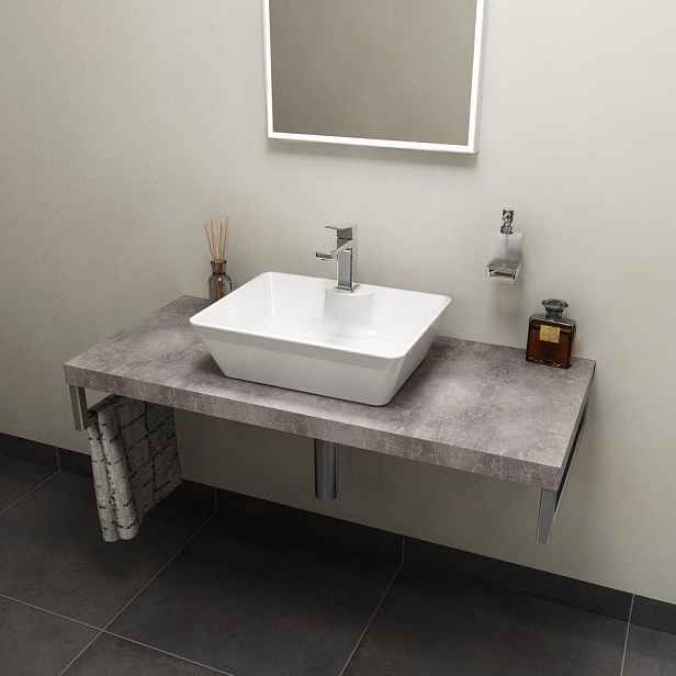 SAPHO - AVICE deska pod umyvadlo 100x50cm, tl.5cm, cement AV107