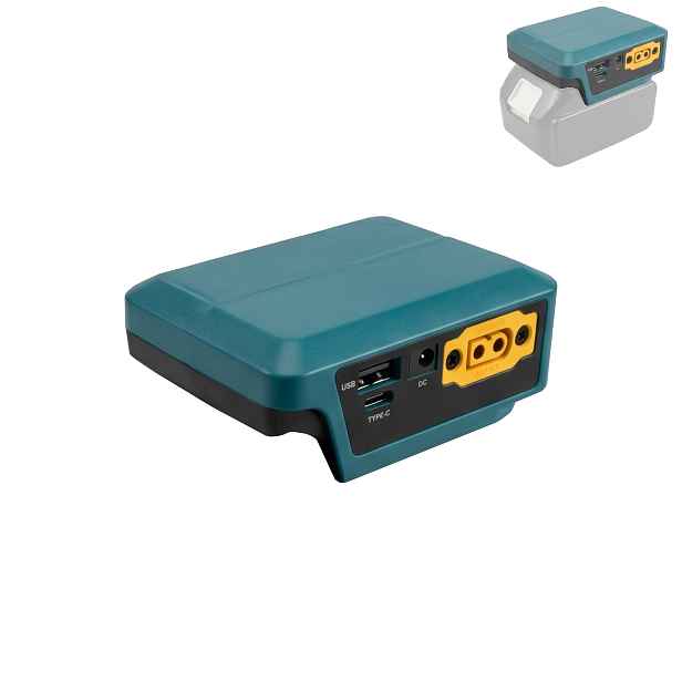 TEMU Adaptér pro konverzi napájení baterií kompatibilní s lithiovou baterií Makita 18V, přenosný napájecí s USB-A, Type-C, a XT60 výstupními ,