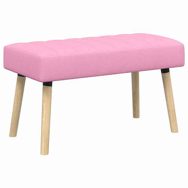 vidaXL Lavice s kanálovým prošíváním Růžová 80 x 40 x 46 cm Textil