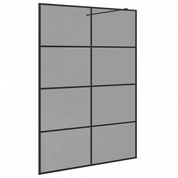 vidaXL Zevnitř vstupní sprchová zeď Černá 140 x 195 cm tvrzené sklo