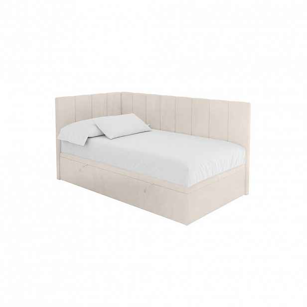 ALTDECOR JEDNOLŮŽKOVÁ POSTEL pro mládež s úložným prostorem vpravo, bez matrace - LOVY 90x200 béžová