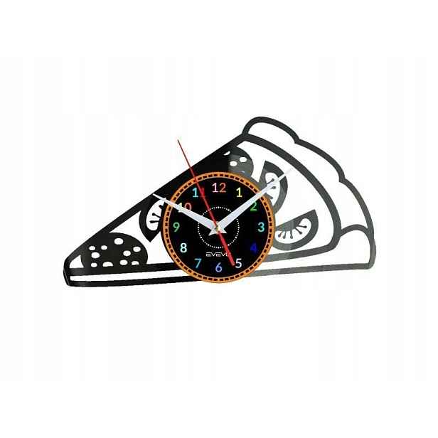 Pizza Dárek Originální dekorace do domu Hodiny z vinylové desky