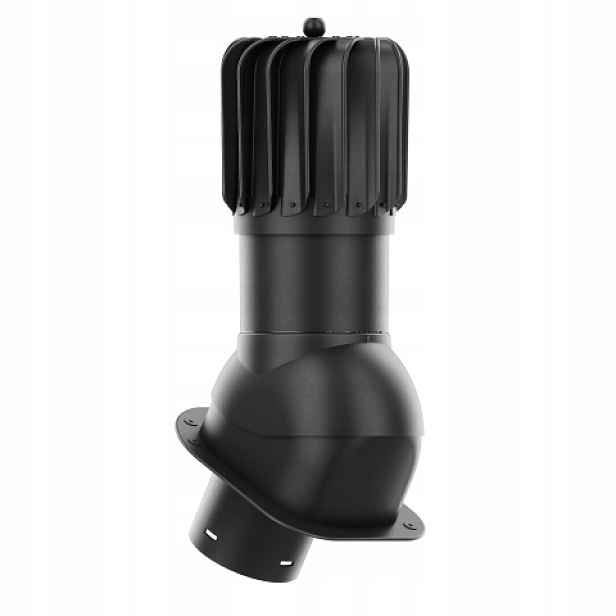 Rotační krb Rotoline pro plechovou střešní krytinu H, 150 mm, podlouhlý, černý