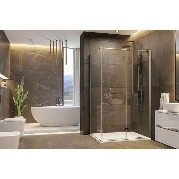 VIP R33 CHROM Sprchová zástěna čiré sklo 8mm 120x90x200cm
