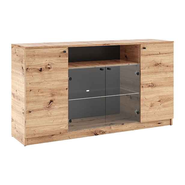MASSENO KOMODA NATURIO, 160/87/40 cm se 4 dvířky, dub Artisan