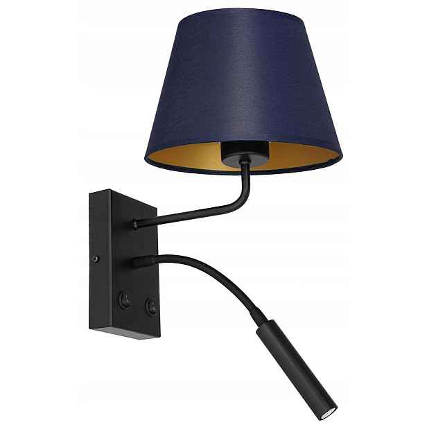 Nástěnné svítidlo Arden modro-zlaté kužel 1xE27+G9 nastavitelné