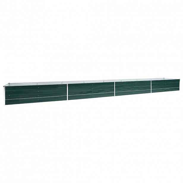 vidaXL Vyvýšený záhon pozinkovaná ocel 600 x 80 x 45 cm zelený