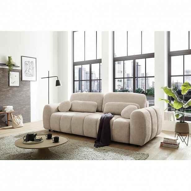 MID.YOU ROZKLÁDACÍ POHOVKA, textil, béžová