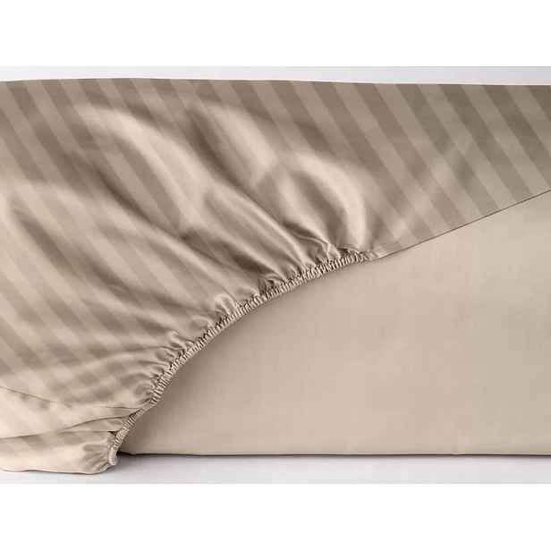 Prostěradlo damašek macchiato béžová s gumičkou 200x200 Maro Home