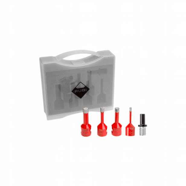Rubi Sada Diamantových Vrtáků Mini Drygres 6/8/10/12 mm Adaptér 06966