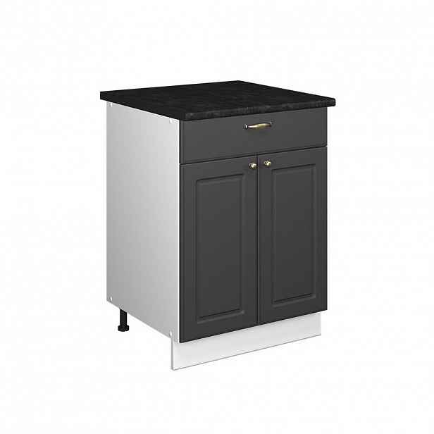 Vicco SPODNÍ SKŘÍŇKA PRO DŘEZ/VARNOU DESKU Fame-Line, Anthrazit-Gold Landhaus/Bílá, 60 cm se zásuvkou, PD Antracit