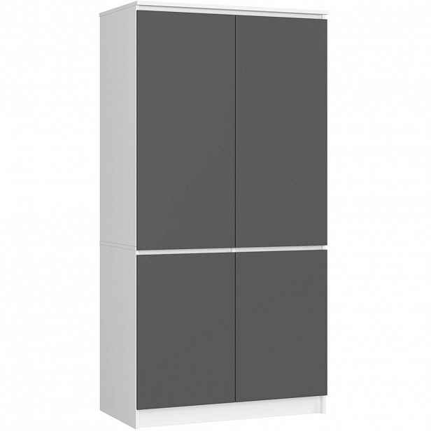 RAUMHIRSCH FURNITURE ŠATNÍK bílý, grafitově šedý 180/90/51