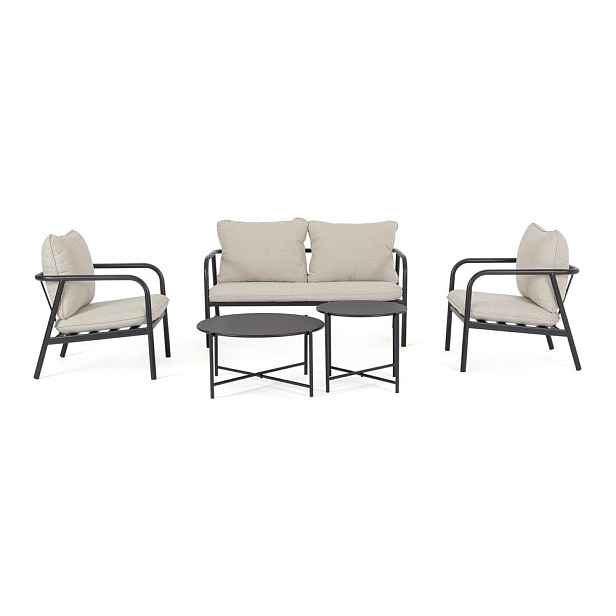 Béžový ocelový zahradní lounge set pro 4 Ostuni – Bizzotto