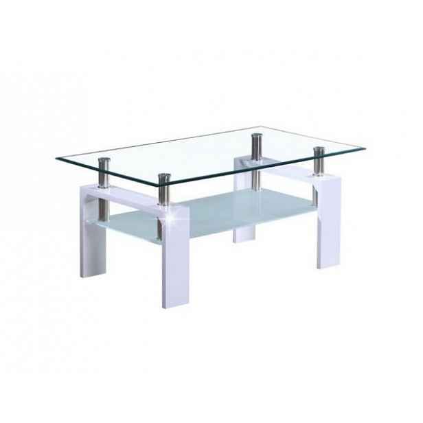 Konferenční stolek, bílá extra vysoký lesk HG, LIBOR