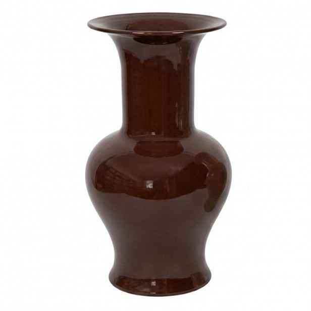 Mondex VÁZA Roger, kovová, čokoládová, 15/16,5/31cm