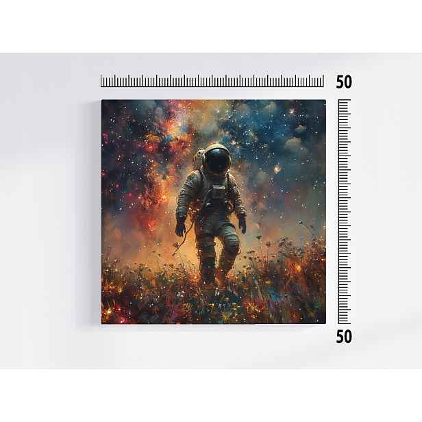 Obraz Na Plátně Canvas Sci Fi Kosmos Hvězdy Nebe Louka Astronauta 50x50