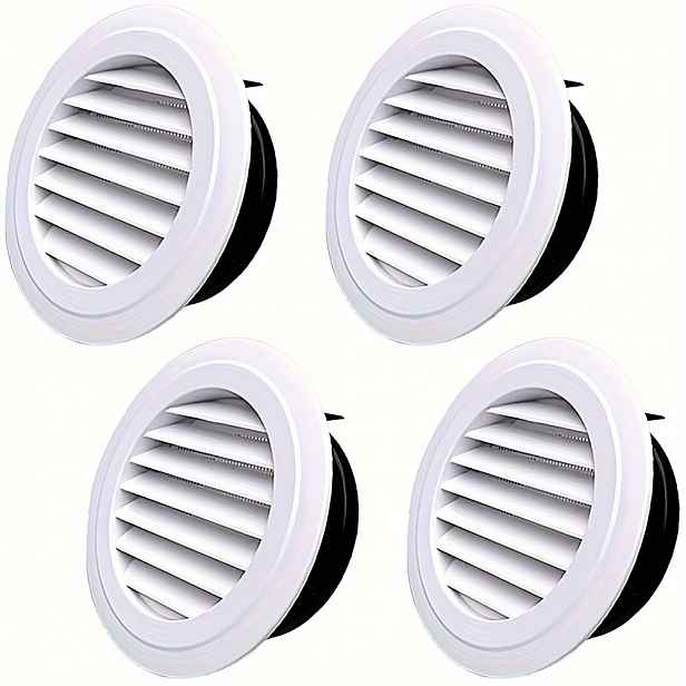 TEMU 4 ks 100mm Kulaté Ventilační Mřížky Kryty Výfuků Vzduchu Příslušenství pro Cirkulaci a Větrání