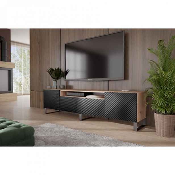 Televizní stolek RTV Neo 180 cm Dub artisan - černá