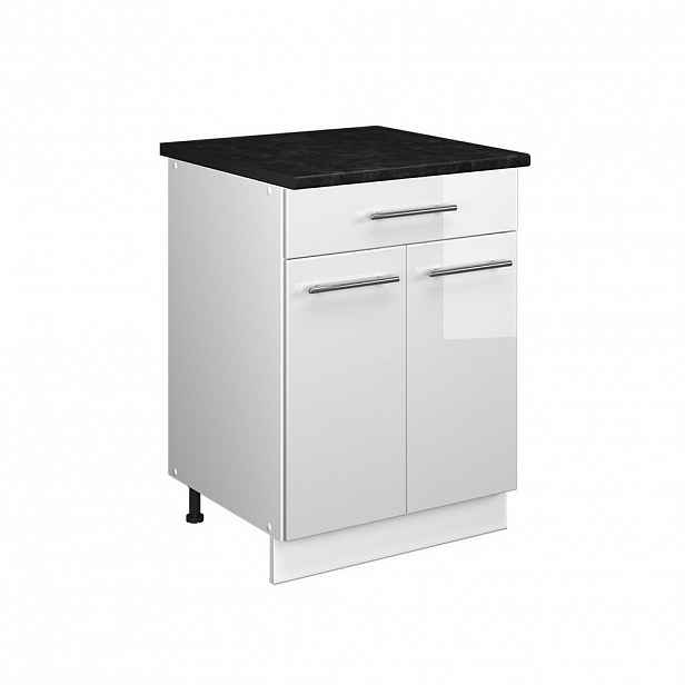 Vicco SPODNÍ SKŘÍŇKA PRO DŘEZ/VARNOU DESKU Fame-Line, Bílá vysoký lesk/Bílá, 60 cm se zásuvkou, PD Antracit