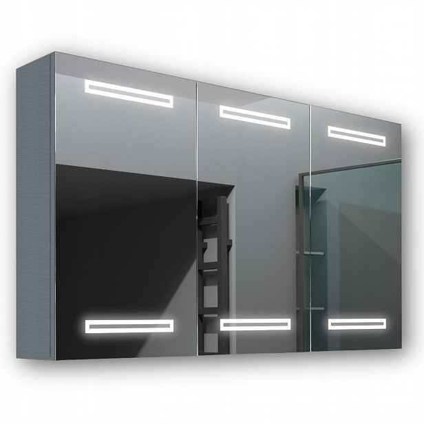 Dřevěná skříňka 120x70 Led zrcadlo Mars Antracit