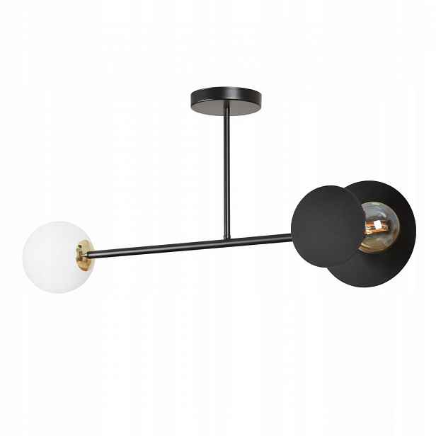 Elegantní stropní svítidlo Nice černá Klosz Bílá geometrický tvar