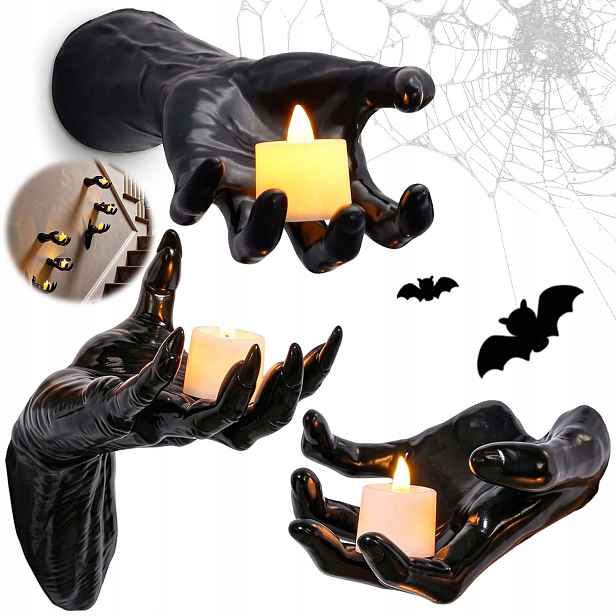 Nástěnné Dekorace Na Ruce Halloween 3KS S Páskou A Šrouby Na Dveře Domu