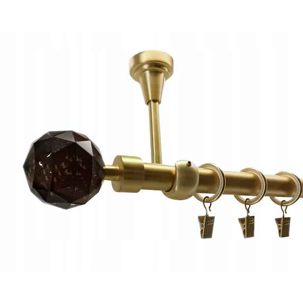 Garnýž Strop 19 mm Zlato Mat 140 Cm Crystal Brown