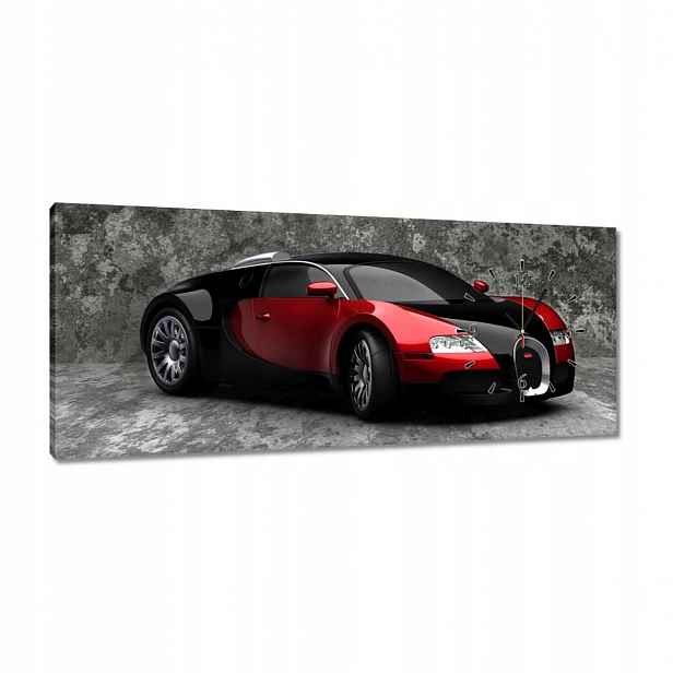 Hodiny 100x40 Bugatti Veyron Červené