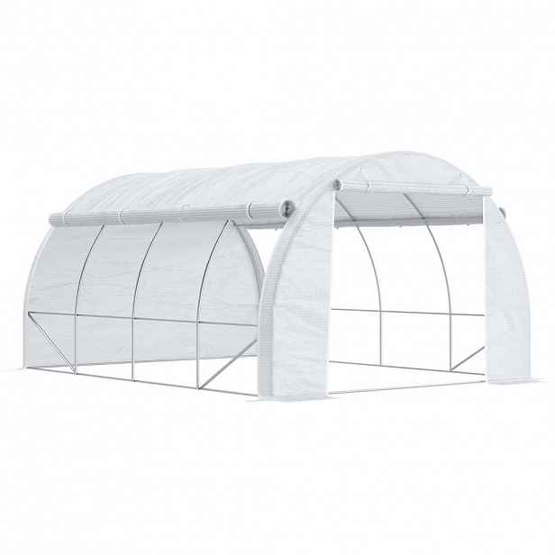 Modfu FOLIOVNÍK z oceli 397x300x200 cm bílý s 8 okny, rolovacími stěnami a UV ochranou