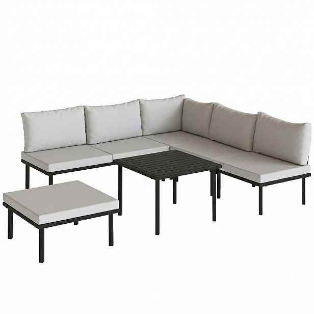 Outsunny ZAHRADNÍ lounge set, 6dílný set, kov, polyester, světle šedá