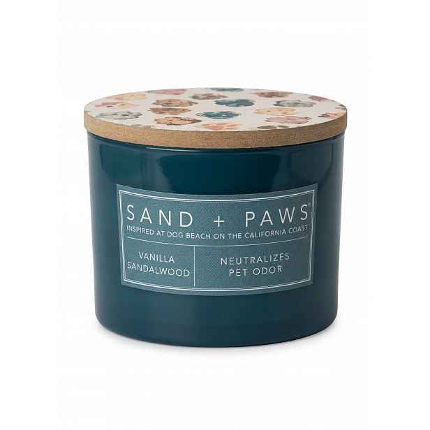Vonná svíčka sójová Vanilla Sandalwood Sand Fog, sand paws