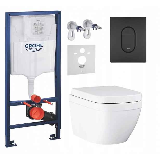 7v1 Wc Podomítkový Set, Stelaz s Wc Mísou Grohe Euro Ceramic, Tlačítko