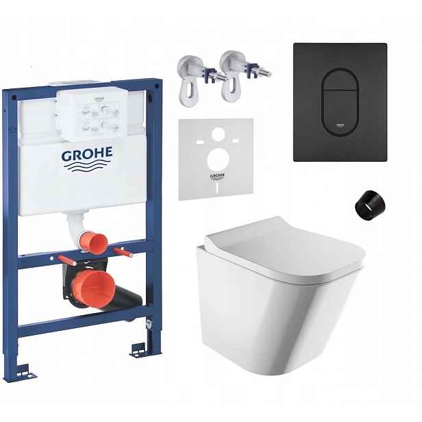 7v1 Podomítkový Wc set, rám Grohe, Wc mísa Omnires, tlačítko fresh