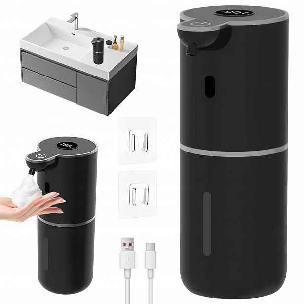Automatický Dávkovač Na Mýdlo Bezdotykový 380ML Černý Moderní Pohodlný