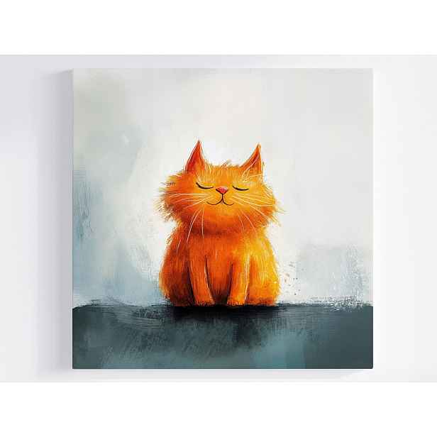 Obraz Na Plátně Canvas Grafika Kresba Rudá Kočka Kotě Úsměv 50x50