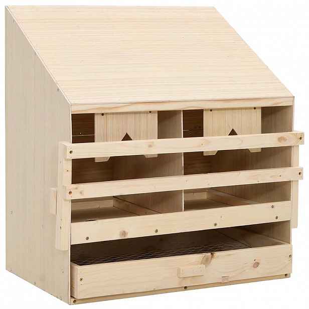 vidaXL Snáškové hnízdo 2 boxy 63 x 40 x 65 cm masivní borovice