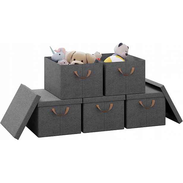 Woltu Boxy Na Skladování Košů Skládací Sada 5 Ks 43 X 33 X 26 CM
